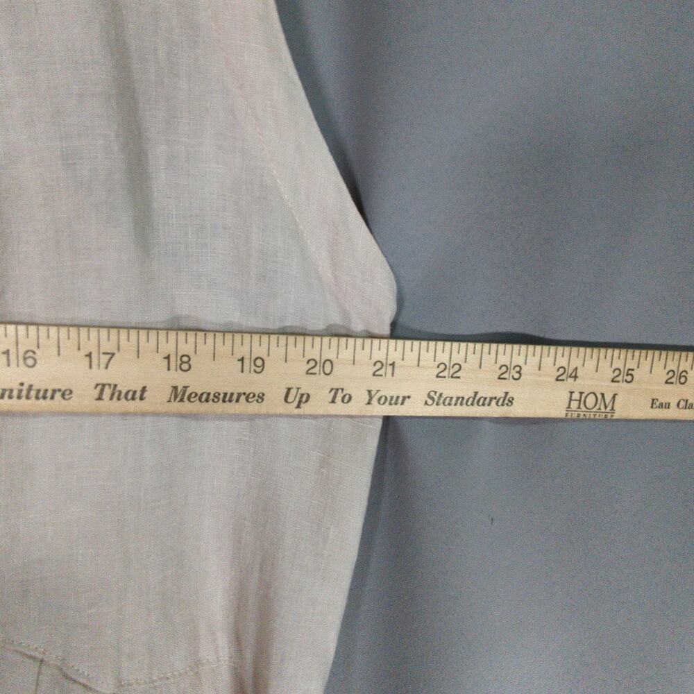 IC Collection Linen Top Womens L Beige Asymmectrical Pockets Lagenlook - Picture 6 of 8